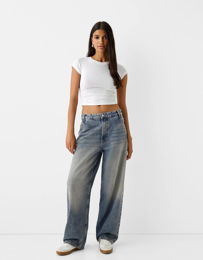 Faded skater-fit jeans - Pants and jeans - Women