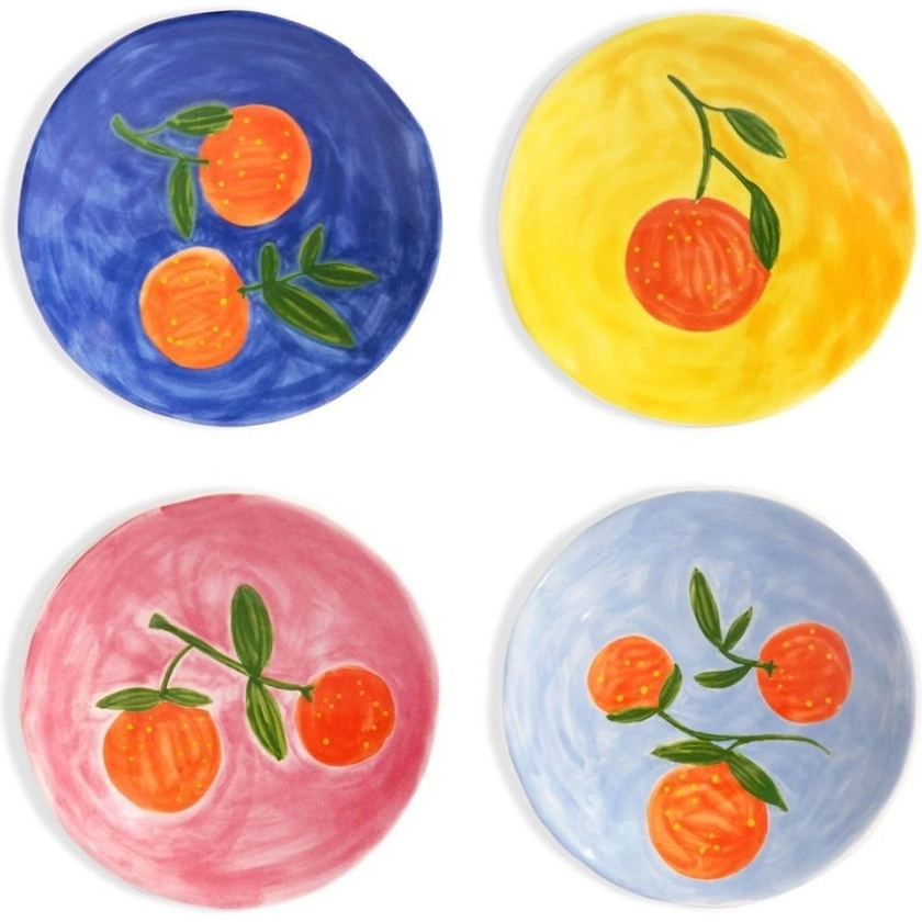Borden Plate Full Colour Orange Set Of 4