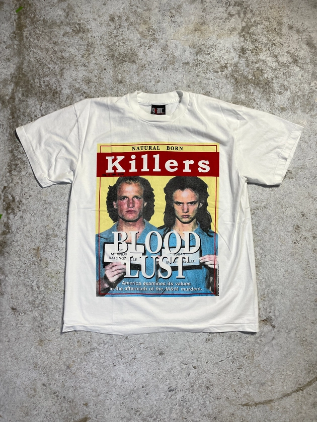 1994 Natural Born Killers Movie Promo Tee Famous Bands (Large)