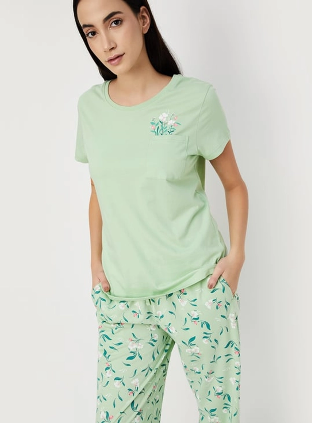 Women Floral Printed PJ Set