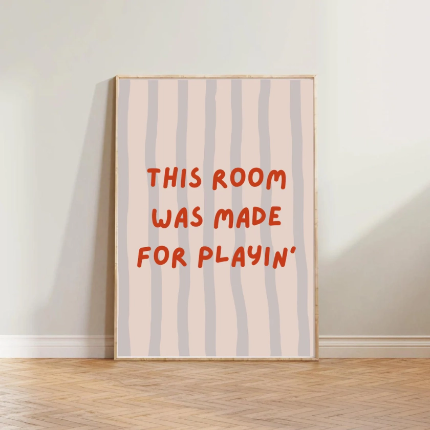 This Room Was Made for Playin' red & Blue, Playroom Printable Wall Art, Kids Room Decor - Etsy Canada