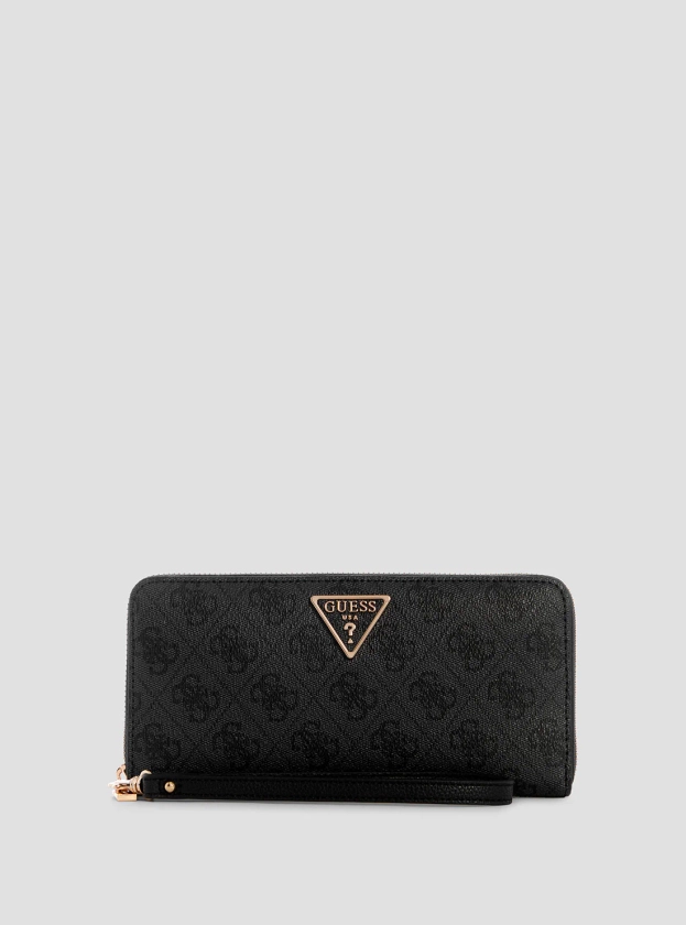 Black Logo Laurel Large Wallet