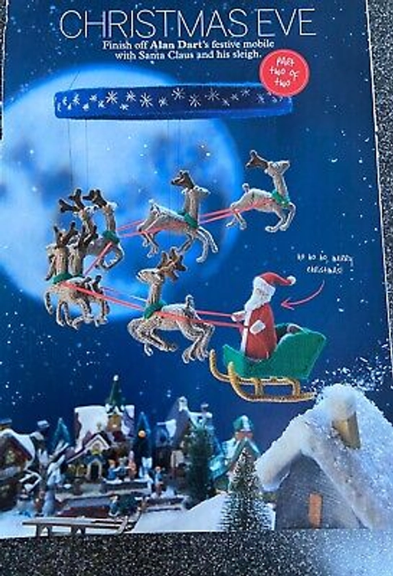 🧶 Alan Dart Christmas Eve Knitting Pattern Part 2 Of 2 Santa Sleigh Mobile Ring