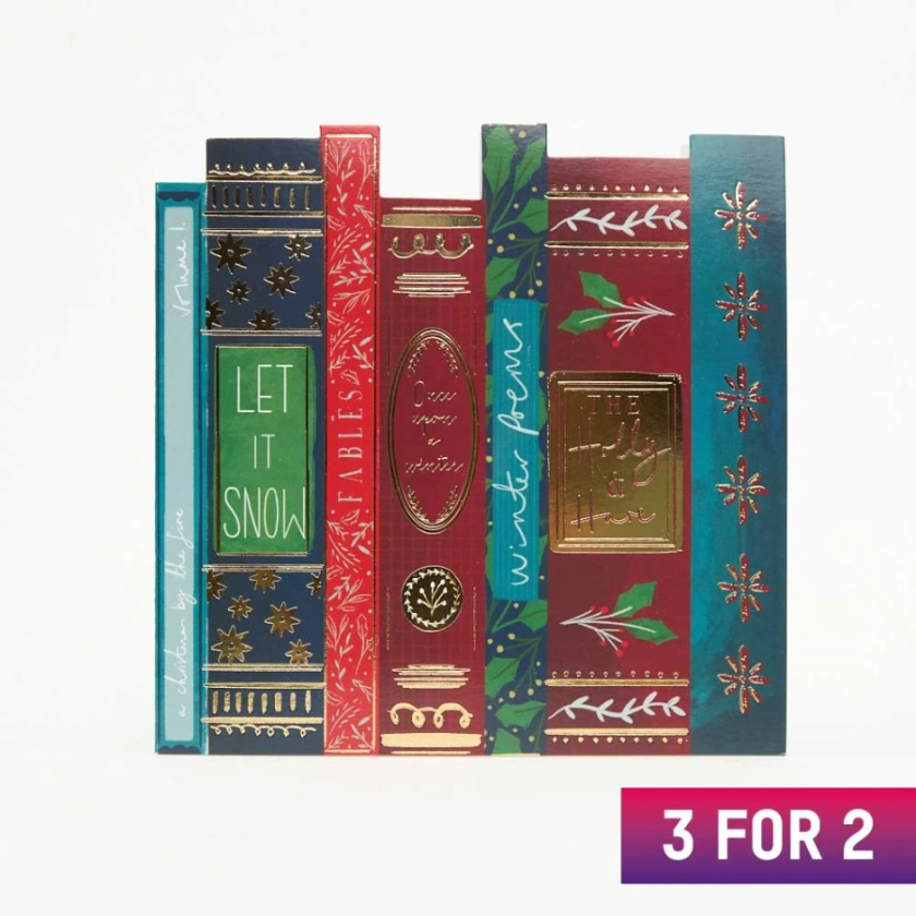 Bookshelf Christmas Card (8 Pack)