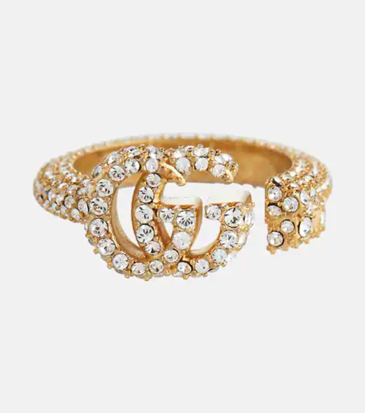 Double G embellished ring in gold - Gucci | Mytheresa