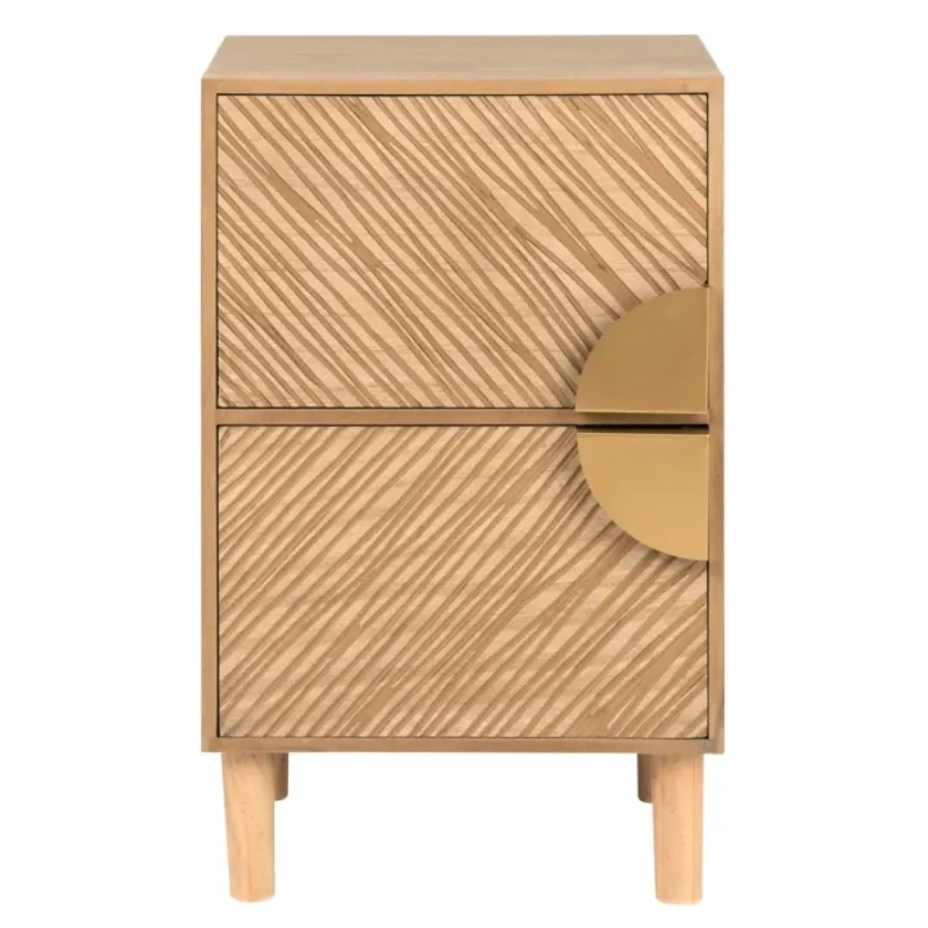 Petit meuble de rangement 2 tiroirs sculptés TANGER | Maisons du Monde