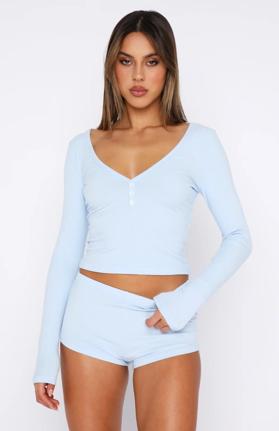 Girl Talk Pyjama Set Baby Blue