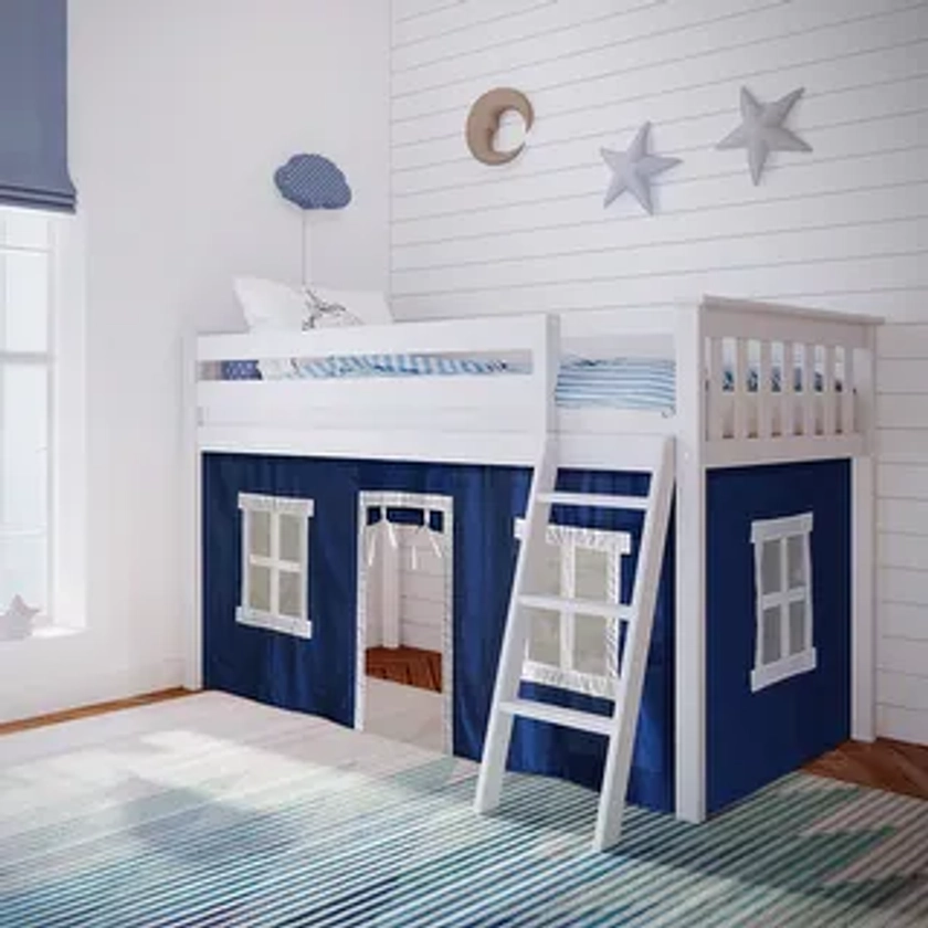 Max and Lily Twin Low Loft with Curtains | Overstock.com Shopping - The Best Deals on Kids' Beds | 38711777