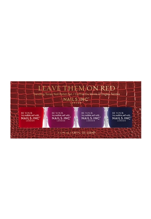 Leave Them On Red 4-Piece Nail Polish Set