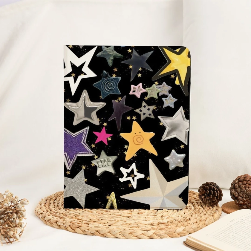 Star Girl Cute iPad Case With Pencil Holder for 2024 Air 6 Air 4/5 10.9" iPad 10 Gen 10.9" 7/8/9 10.2" Pro 11"12.9''13" iPad Mini 6/7 Cover