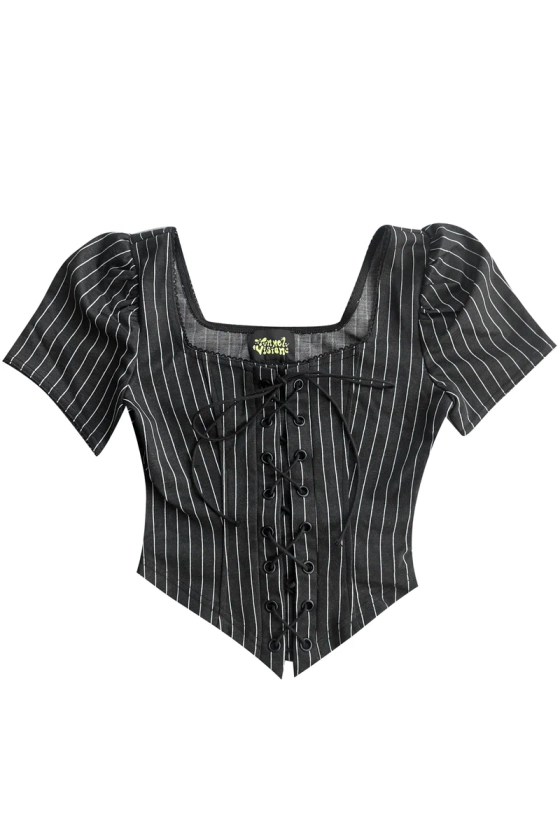 Charlotte Pinstripe Stretch Corset Top