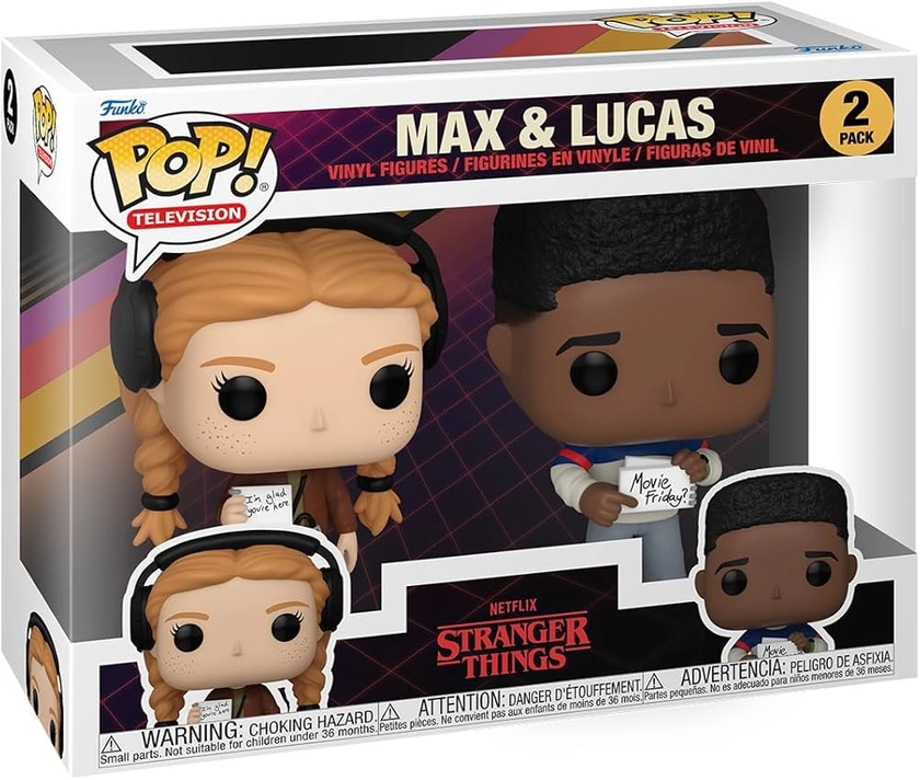 Funko Pop! TV: St - Max Mayfield & Lucas 2PK - Aka Max - Stranger Things - Figurine en Vinyle à Collectionner - Idée de Cadeau - Produits Officiels - Jouets pour Les Enfants et Adultes