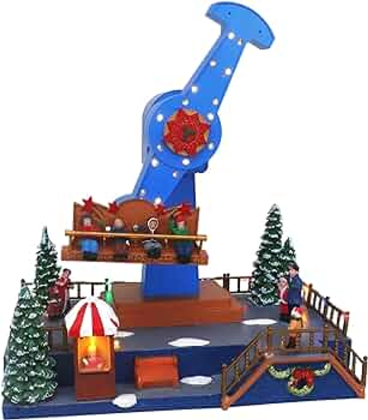 Carnival Pendulum Ride Display - Animated Musical Christmas Village - Perfect Addition to Your Christmas Indoor Decorations & Holiday Collections - A Thoughtful Gift to Your Family Member or a Friend