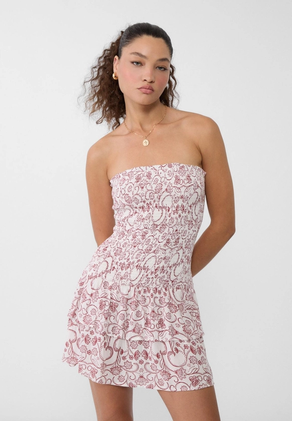 Robe bandeau courte imprimée