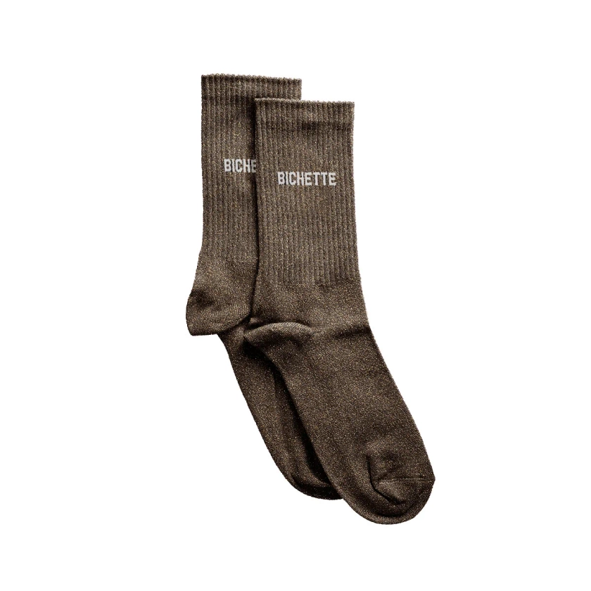 Chaussettes Paillettes Bichette 36/40 - Marron