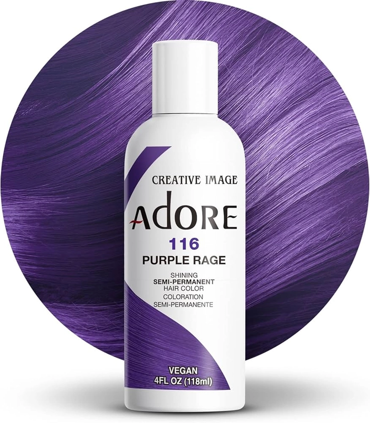 Adore -Creative Image Semi-Permanent Hair Color #116 Purple Rage, 4 oz by Adore