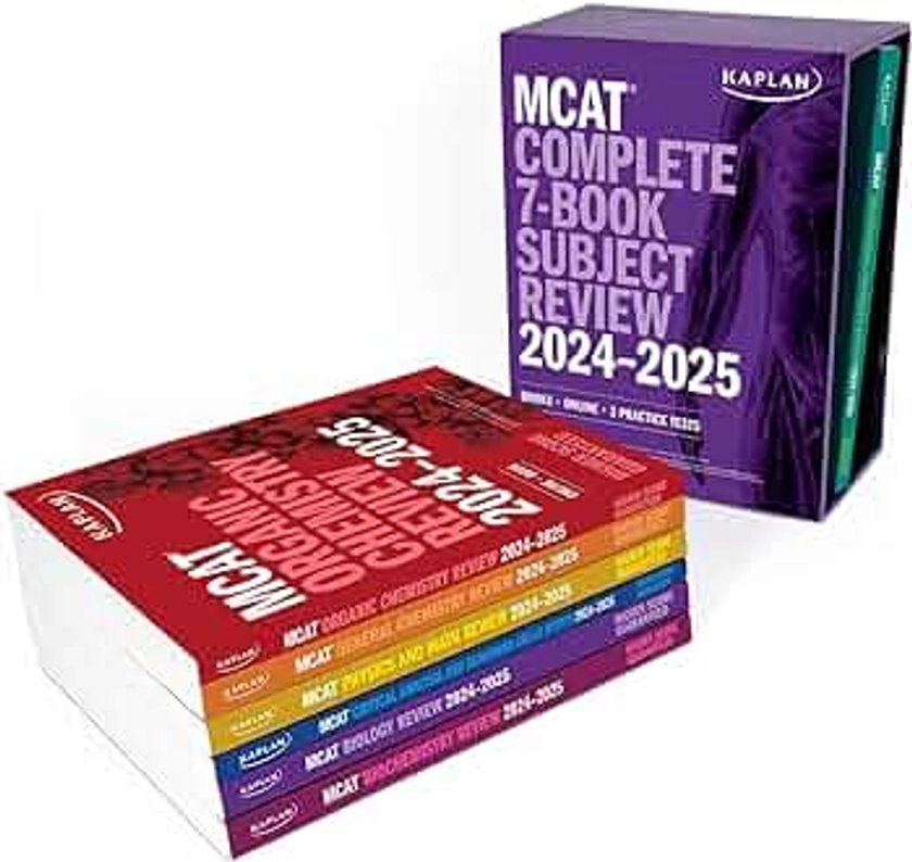 MCAT Complete 7-Book Subject Review 2024-2025, Set Includes Books, Online Prep, 3 Practice Tests (Kaplan Test Prep)
