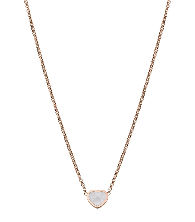 Chopard Rose Gold and Mother-of-Pearl My Happy Hearts Pendant Necklace | Harrods UK