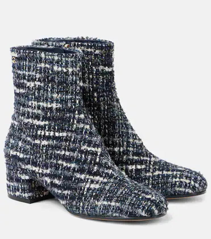 45 bouclé ankle boots in blue - Gianvito Rossi | Mytheresa