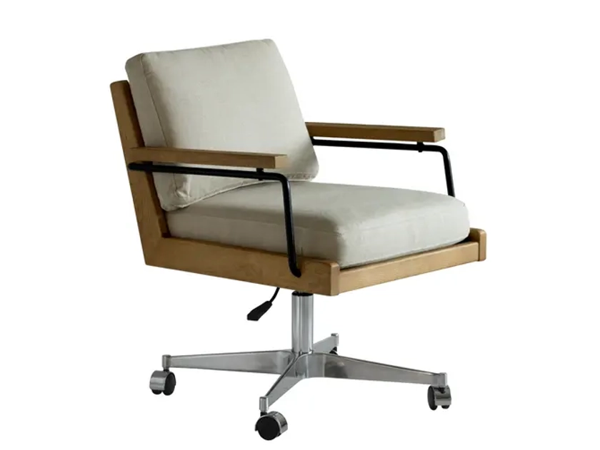 Malik Desk Chair | Upholstered Swivel Chair - Andrew Martin