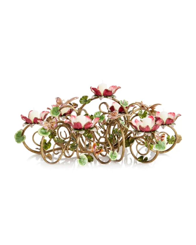 Jay Strongwater Floral & Butterfly Candelabra