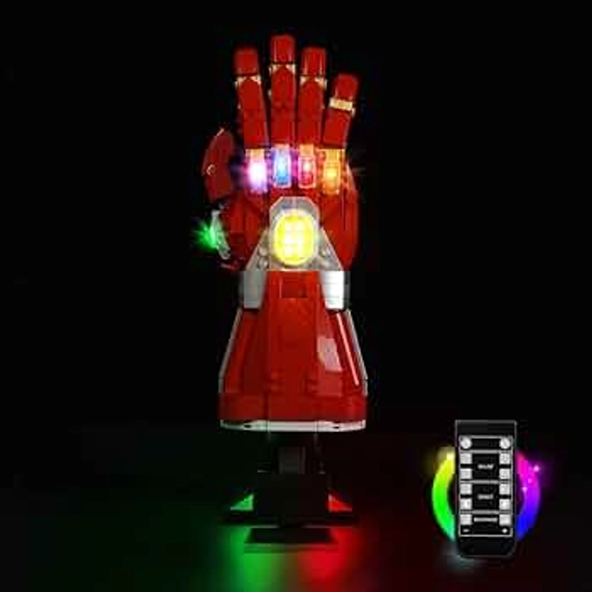 VONADO Led Light Kit for Lego Nano Gauntlet 76223, Remote Control Building Lighting Compatible with Iron-Man Gauntlet Bricks Toy (No Model), Creative DIY Light Kit