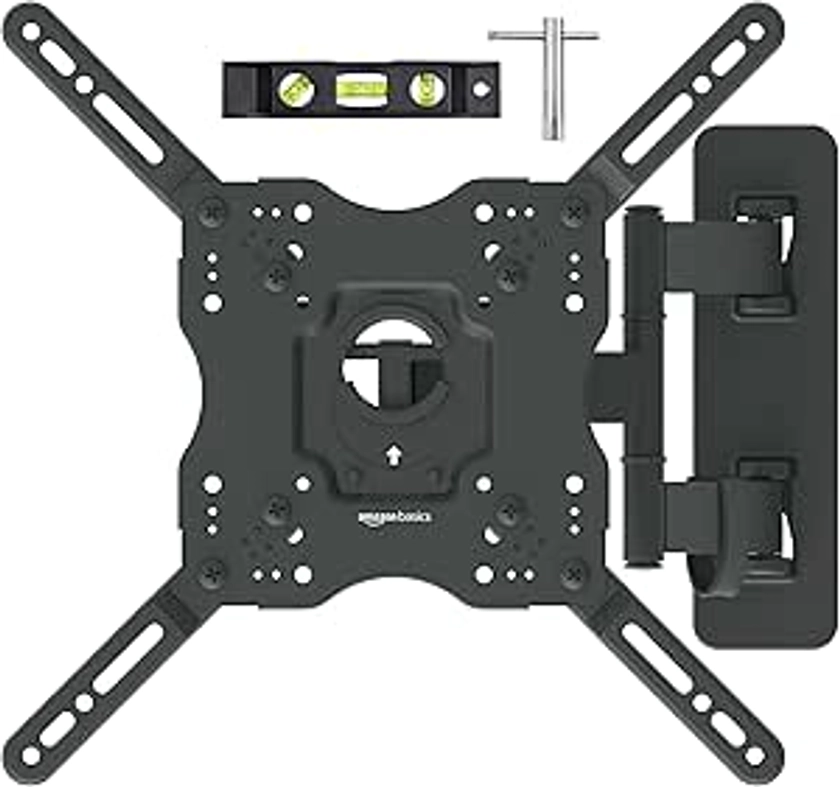 Amazon Basics Support mural pivotant et inclinable pour TV, moniteur plat et incurvé de 66-140 cm jusqu'à 36 kg/max. VESA 400 x 400 mm, Noir : Amazon.fr: High-Tech