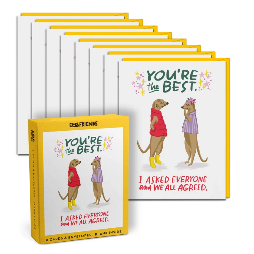 You’re the Best Card, Box of 8 Single Encouragement Cards