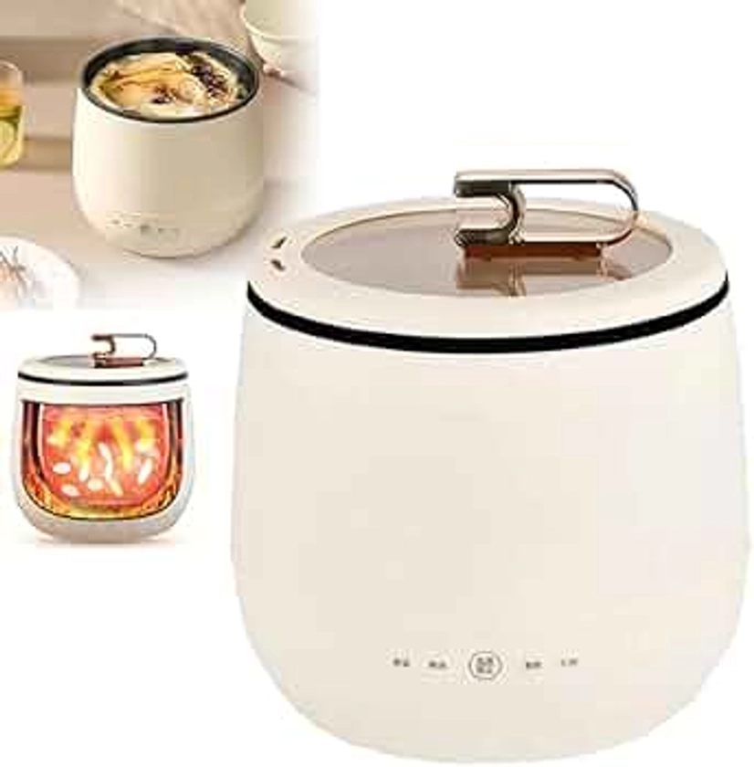 Smart Mini Rice Cooker, 2024 Upgrade Multifunctional Electric Mimi Cooker 6 in 1 Non-Stick Clay Wok With Lid Mini Hot Pot Electric Mini Rice Cooker All-in-One Portable Mini Rice Cooker