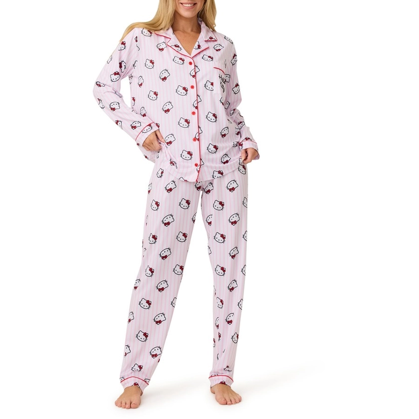 Hello Kitty Women's Print Tailored Pyjama Set - Fairytale Pink - Size 8 | BIG W