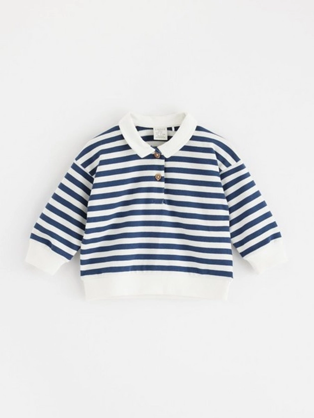 Striped jumper with collar | Lindex UK