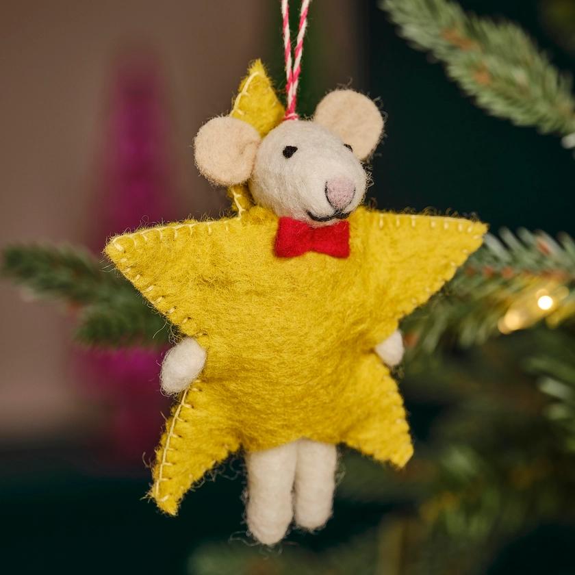 Felt Star Mouse Christmas Tree Decoration | Ginger Ray