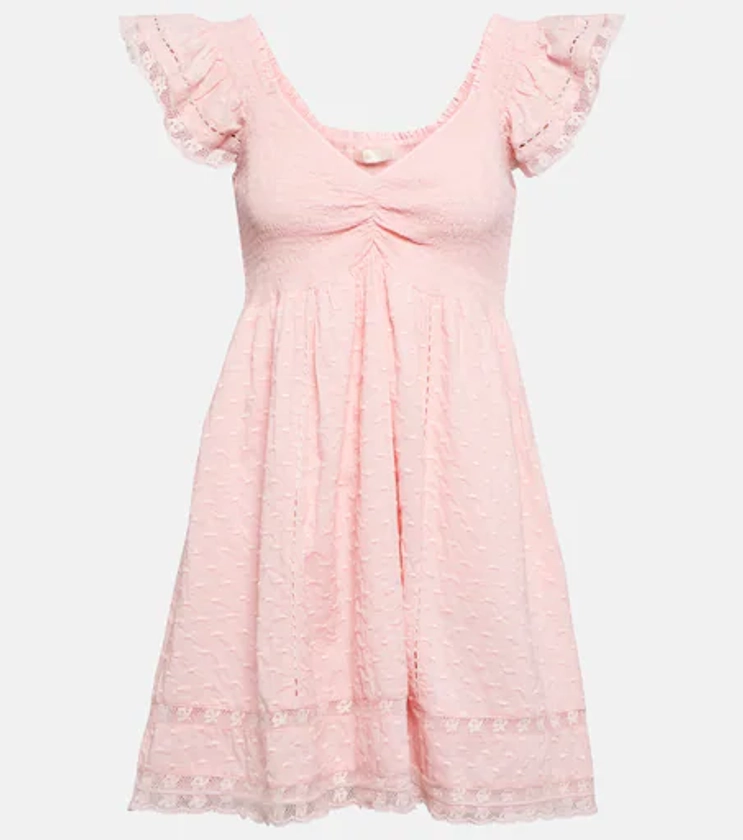 Athalia Cotton Mini Dress in Pink - Love Shack Fancy | Mytheresa