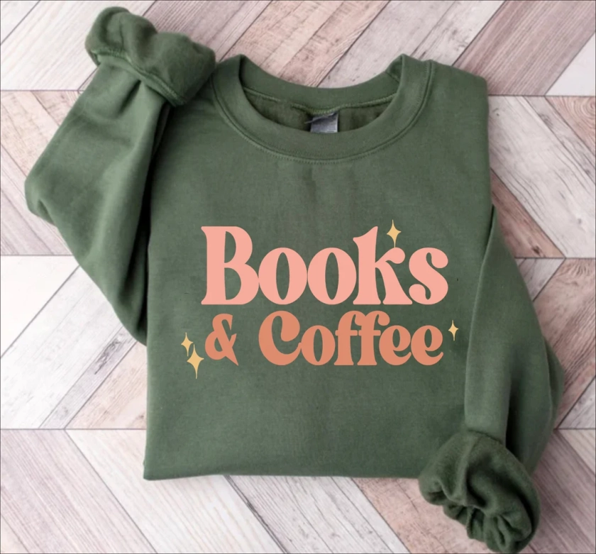 Books And Coffee Shirt, Book Lovers Shirt, Coffee Lovers Shirt, Gift For Coffee And Book Lover, Book Nerd Shirt, Gift For Bookworms