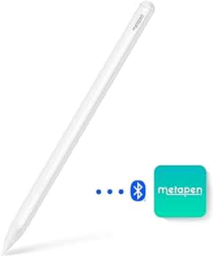 Metapen Pencil A11 for iPad 2018-2024 (Quick Button & Bluetooth), 2X Faster Charge, Tilt Sensitive Stylus Pen Compatible Apple iPad 10/9/8/7/6th Gen, iPad Pro 11"/12.9"/13", iPad Air 3-6 iPad Mini 6/5
