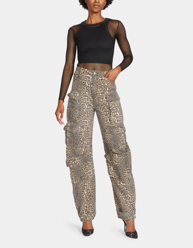 BARREL CARGO PANTS LEOPARD