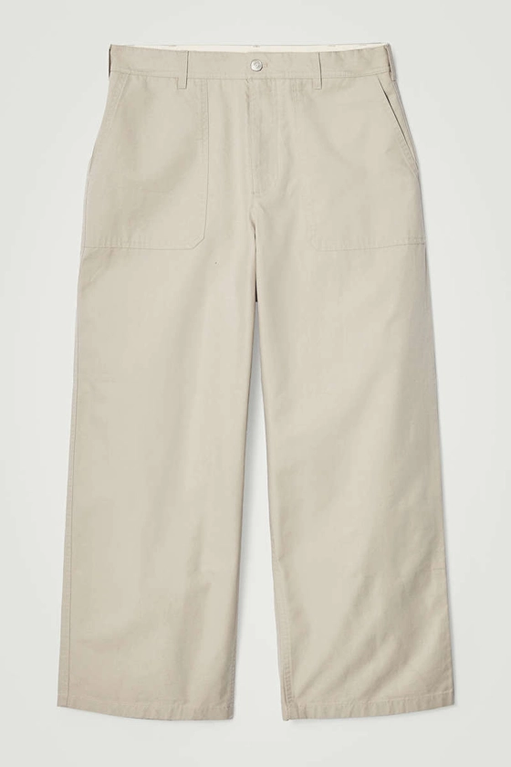 PANTALON LARGE WORKWEAR EN COTON - TAUPE - Trousers - COS