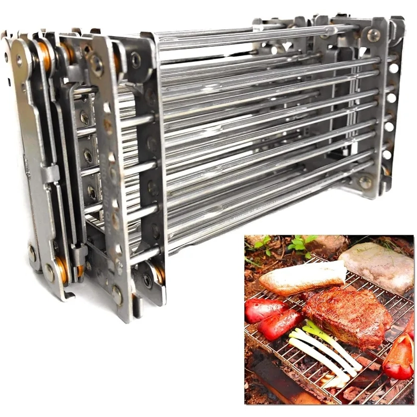 Bitty Big Q Stainless Steel Ultra Compact Portable Lightweight Camping Grill