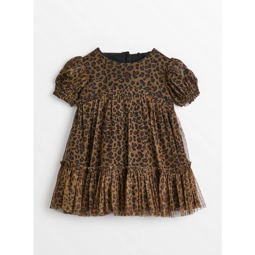 Buy Leopard Print Mesh Party Dress 3-6 months | Dresses | Tu