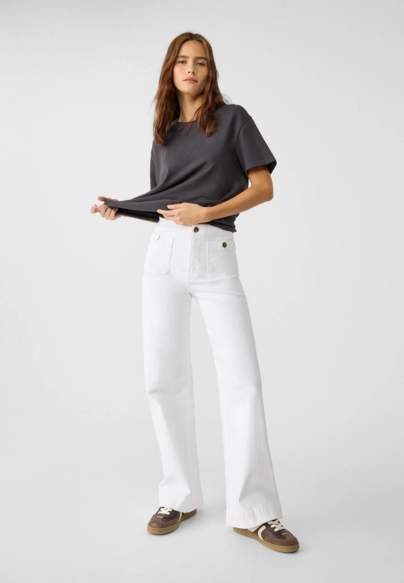 D77 Pantalon minimaliste avec poches - Mode femme | Stradivarius France