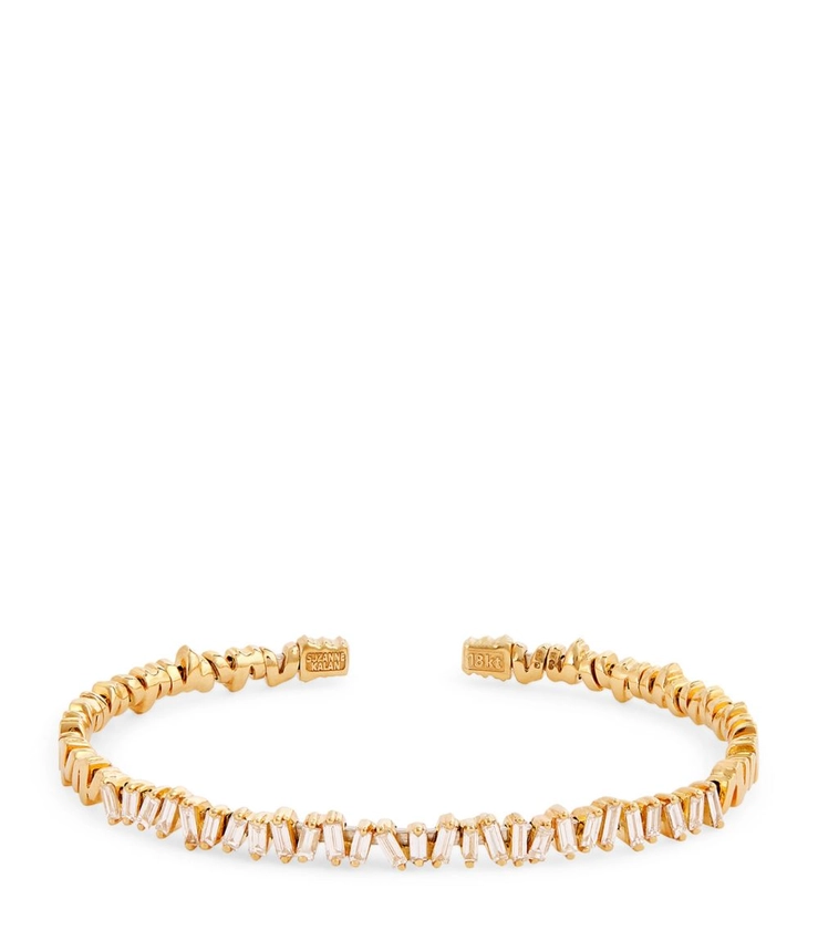 Suzanne Kalan Yellow Gold and Diamond Classic Fireworks Bangle | Harrods UK