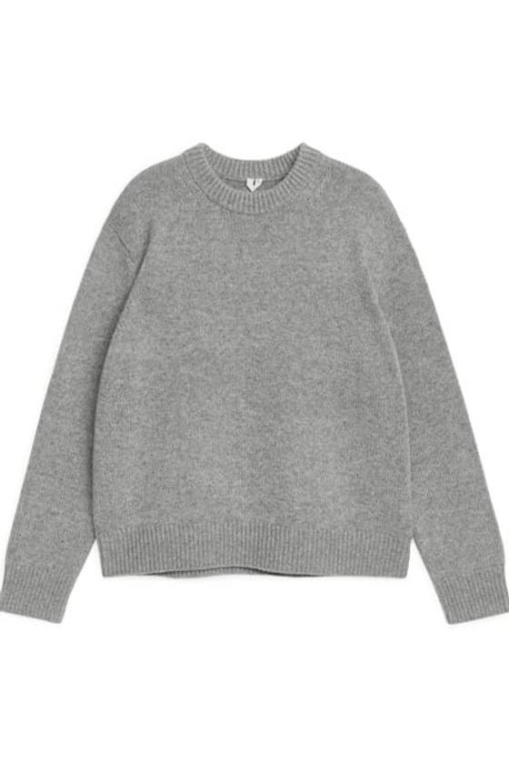 Heavy Knit Wool Blend Jumper – Grey – Men – ARKET NL