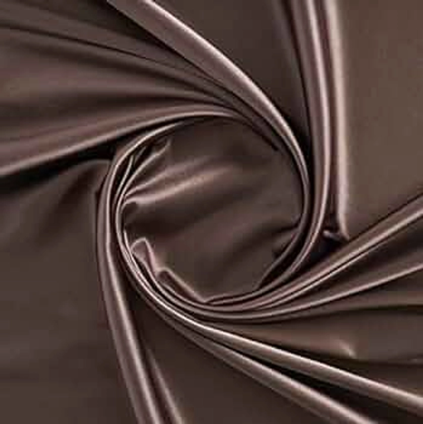 Annabelle Stretch Satin , PEARL COCOA - 44/45" - Fabric By The Yard - Solid, Printed, and Novelty Fabrics Ideal for Sewing Garments, Wedding Dresses, Costumes, Special Occasions, Tablecloths, Crafts, and DIY