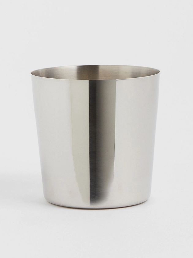 H&M Silver-Toned Metal Plant Pot