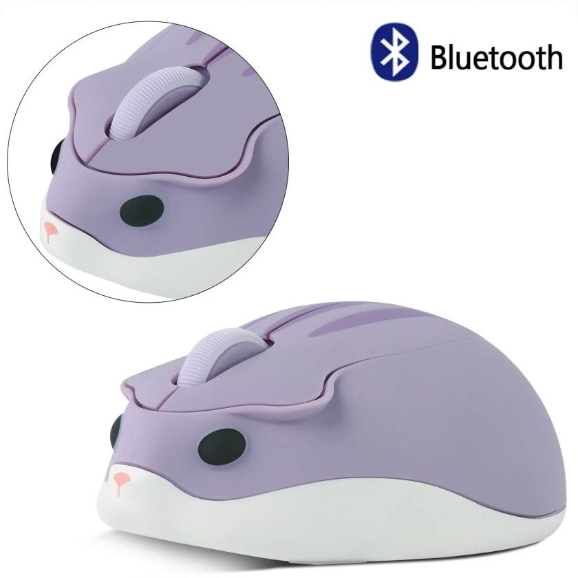 Cute 2.4G Wireless Bluetooth Mouse Mini Optical Silent Gaming Mice 3D Cartoon Hamster Mouse For PC Laptop Tablet Computer Office