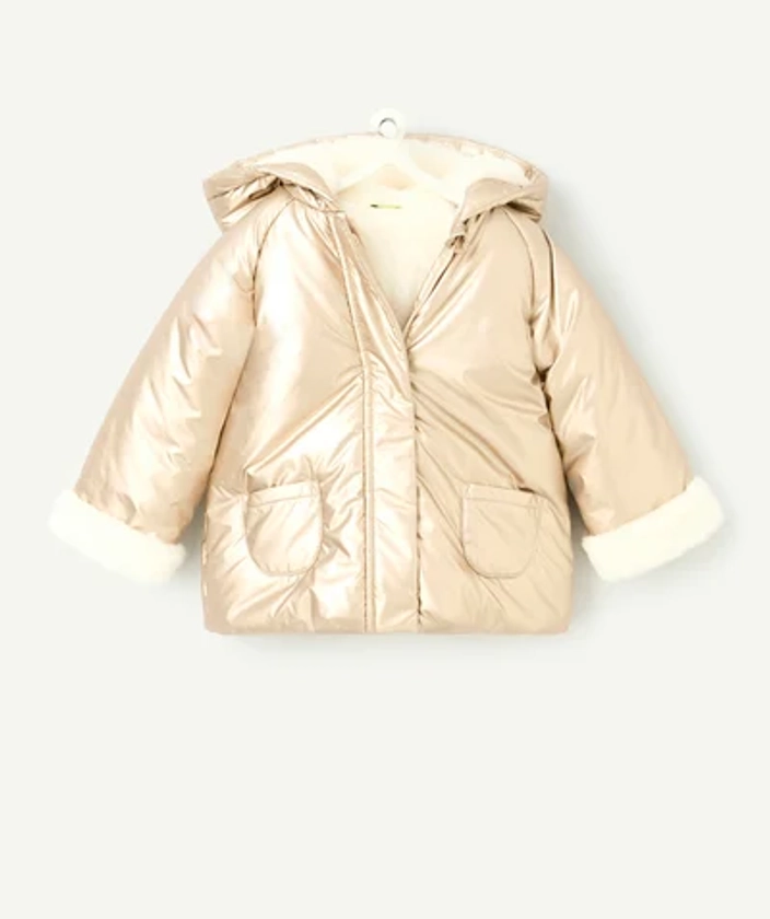 Blouson bébé fille en rembourrage recyclé à capuche rose gold - light gold | TAO Kids by Tape à l'œil