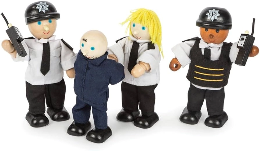 Tidlo Wooden Police Officers and Prisoner : Amazon.co.uk: Toys & Games