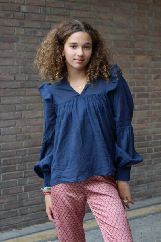 Pippa blouse - navy - Fashiontiger.nl