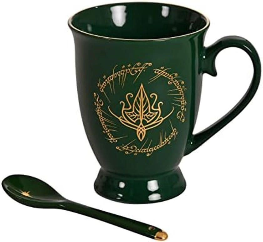 Elbenwald Monsieur des Anneaux Tasse de collection Elfes avec cuillère 270 ml en céramique verte : Amazon.com.be: Cuisine et maison