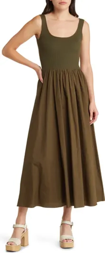 Ribbed Bodice Maxi Dress